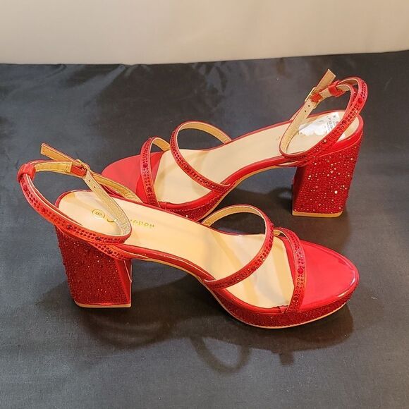 BRAND NEW FOREVER SEQUIM EMBROIDERY OPEN TOE BLOCK HEEL SANDAL - Picture 9 of 15